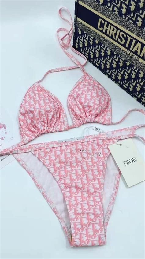 dior swimsuit pink two piece